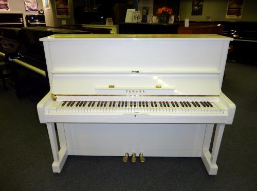 Cliquez pour agrandir Yamaha U1 121cm Laqué Blanc occasion
